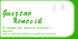 gusztav mencsik business card